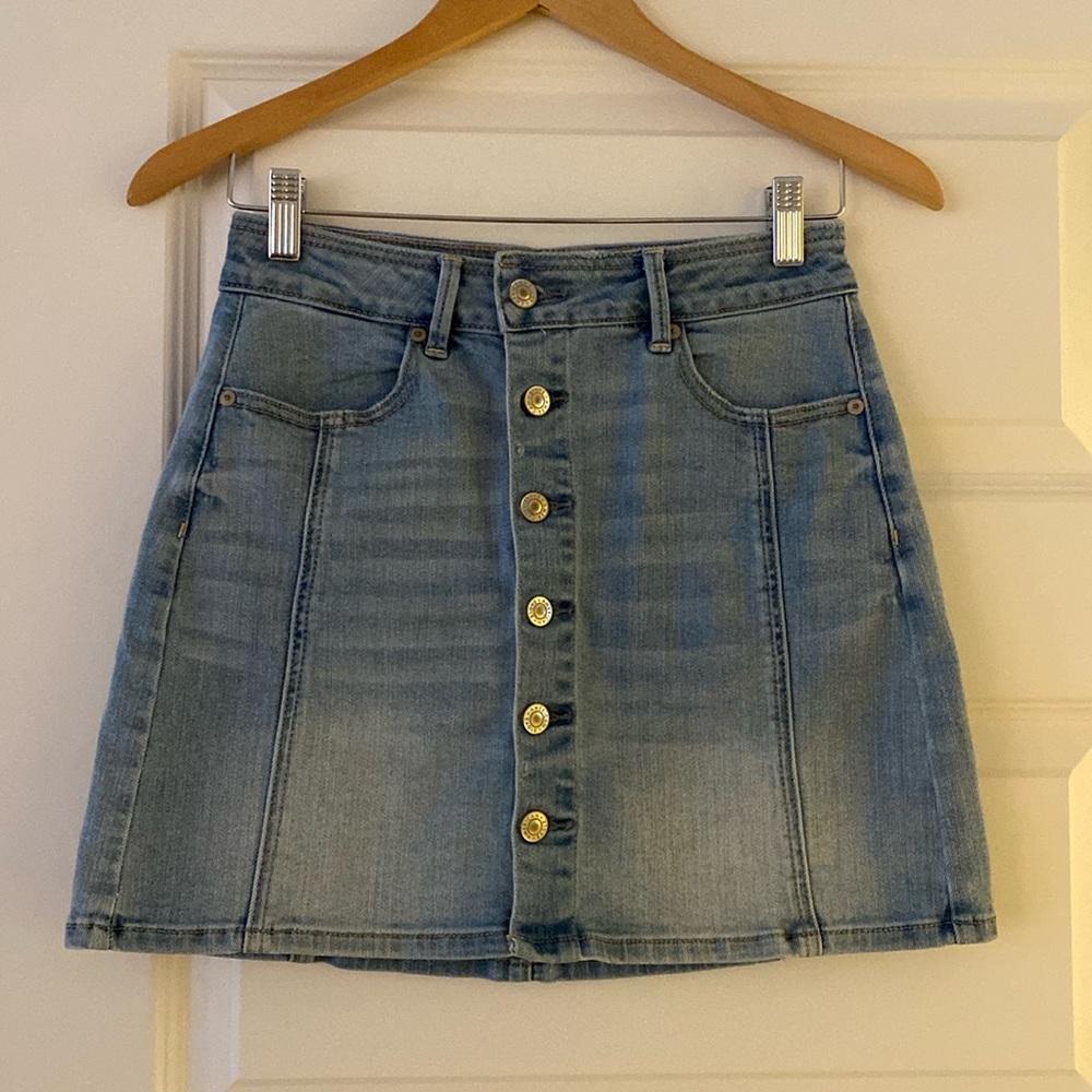 American eagle High Rise A line Jean skirt